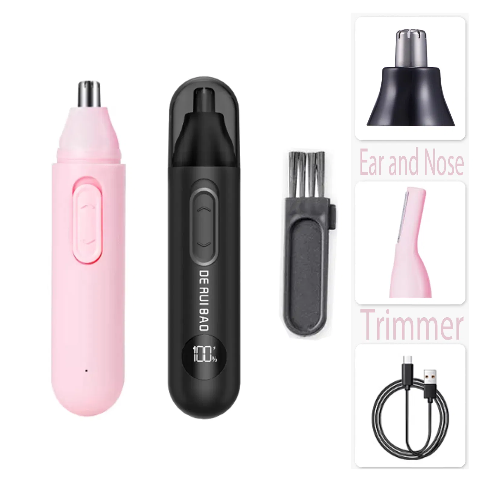 Protective Cap and Cleaning Brush Included Nose Hair Trimmer