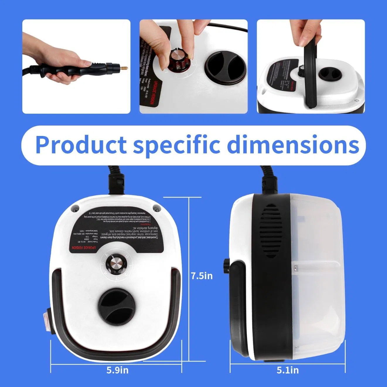 200W Yellow Multipurpose Household Steamer Cleaning Machine Car Carpet Floor Window Hand Held High Pressure Steam Cleaner