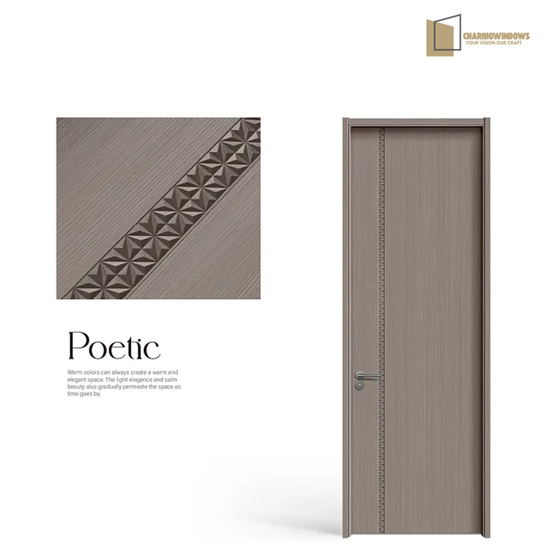 Timber Solid Customerized Interior PVC Wood Wooden Composite Door by Charmo Custom Size