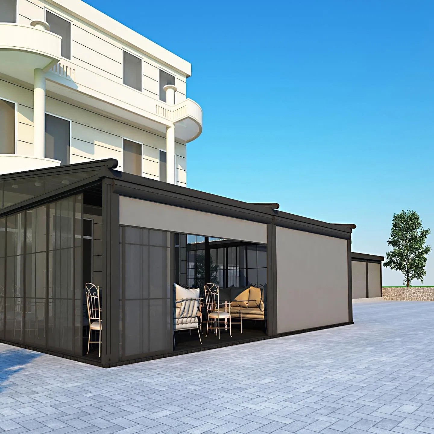 External Outdoor Windproof and Waterproof Zip Track Exterior Motorized Indoor Blackout Roller Blinds