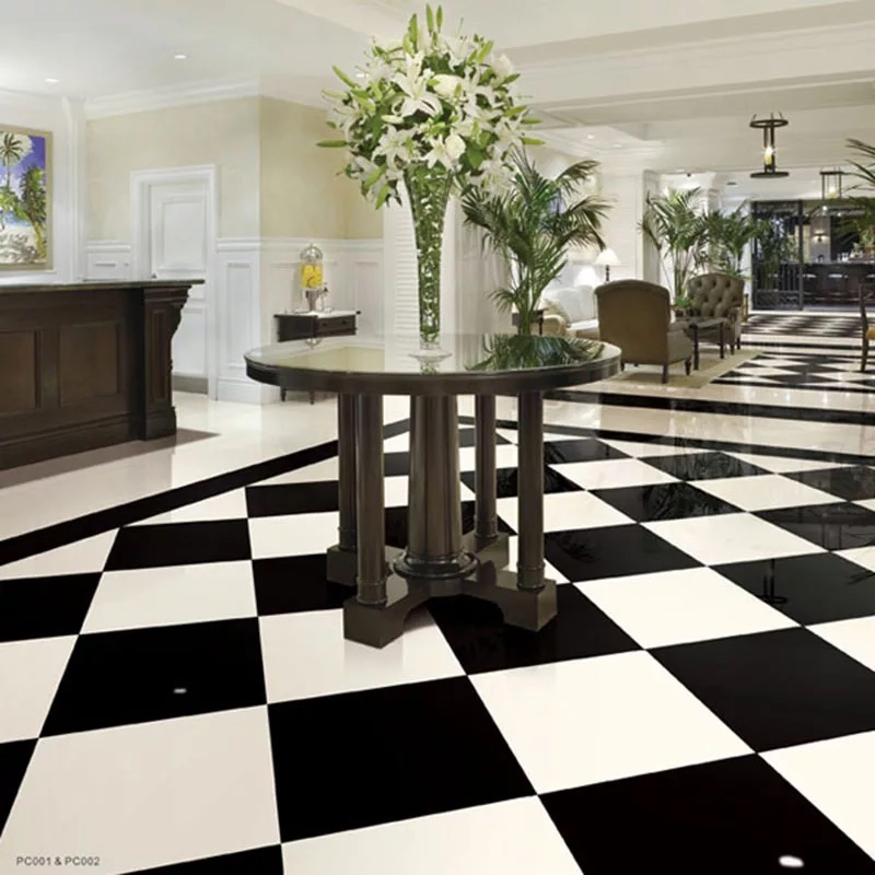 600*600mm Glossy Surface Super Black Polished Porcelain Tiles