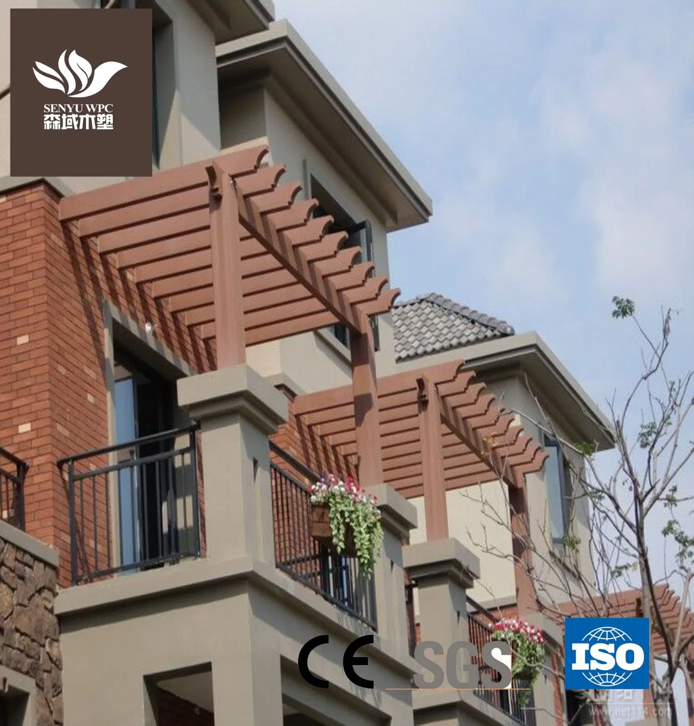 Long Life Time WPC Outdoor Pergola