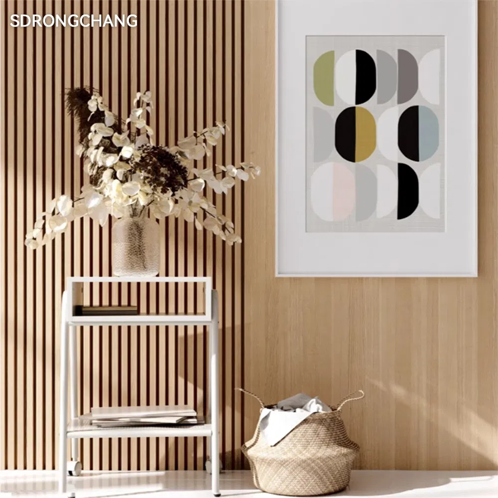 Wall Decor Absorb Sound MDF Polyester Akupanels Slatted Wood Acoustic Panels