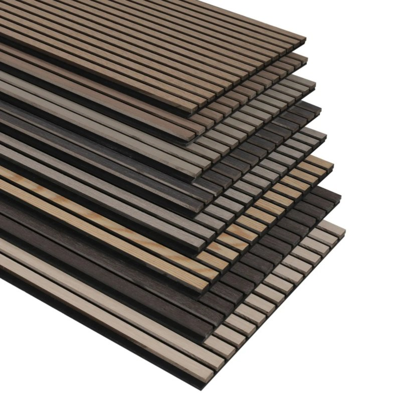 Durable Wood Veneer Covered Slats Acoustic Slat Panels for Home Decoration