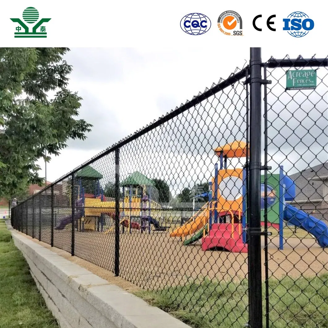 Zhongtai Vinyl Chain Link Fence China Manufacturing Standard Stadium Chain Link Fence 60mm X 60mm 5 FT Tall Stadium Chain Link Fence