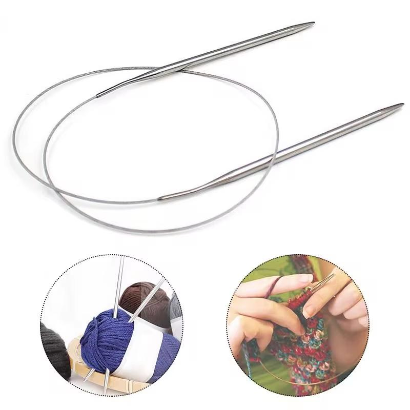 Custom Logo 2.0-10 Stainless Steel Circular Knitting Needles DIY Crochet Yarn Knitting Needle