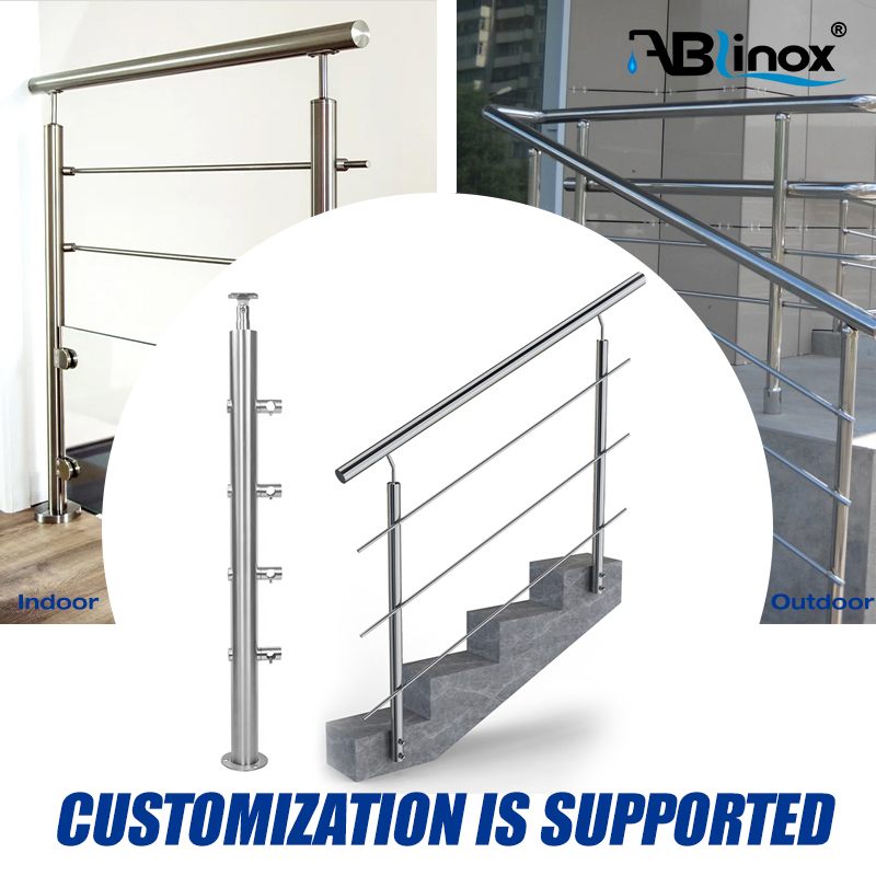 Factory Custom Precision Stainless Steel Balcony/Stair/Swimming Pool Glass Railing Indoor/Outdoor Safety Handrail Pillar