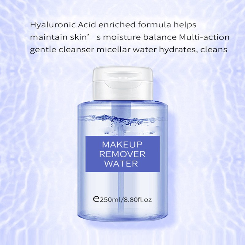 Hot Selling Private Label Natural Micellar Cleansing Water 3-in-1 Water Based Makeup Remover and Facial Cleanser for Oily Skin
