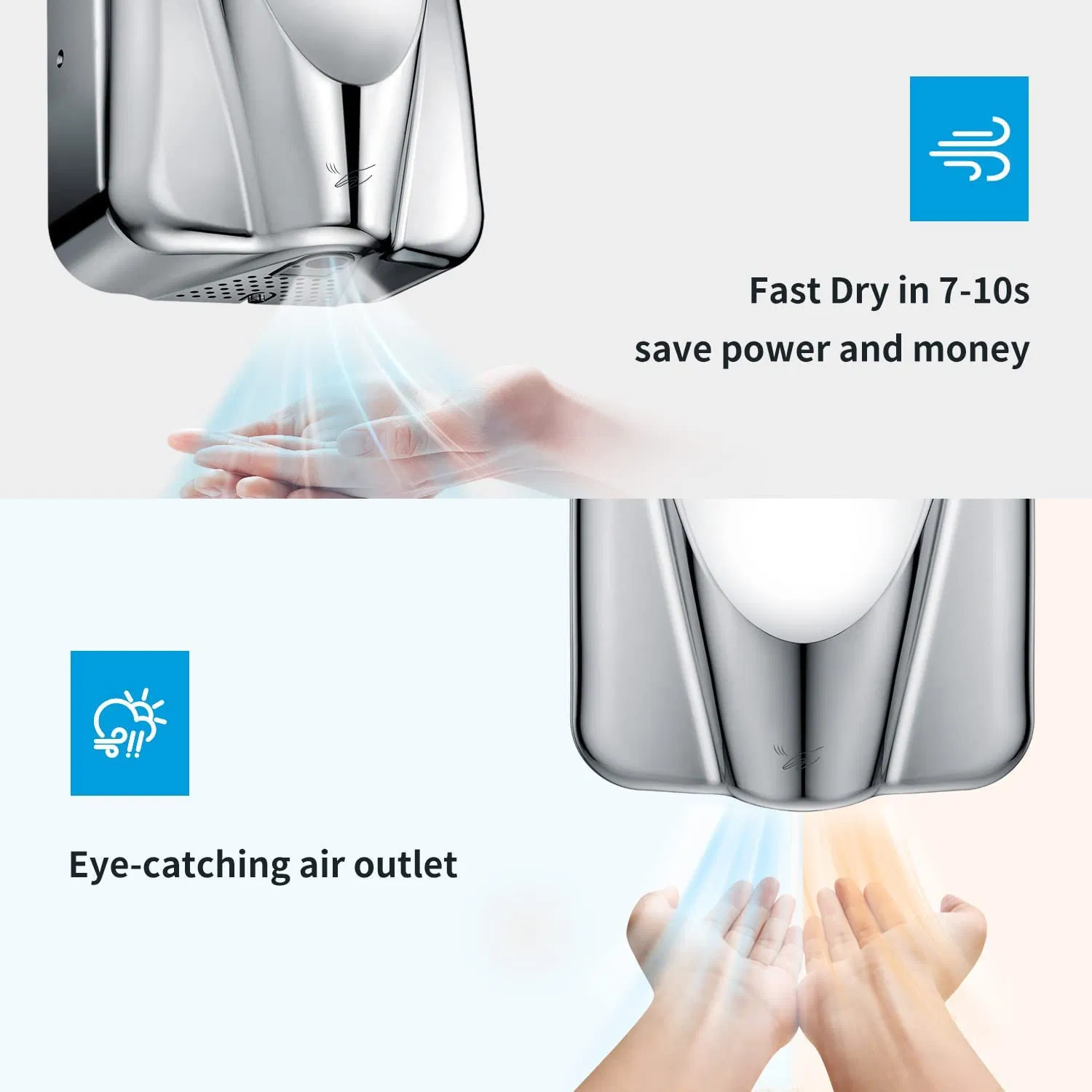 Heavy Duty High Speed Electric Hand Dryer for Bathroom