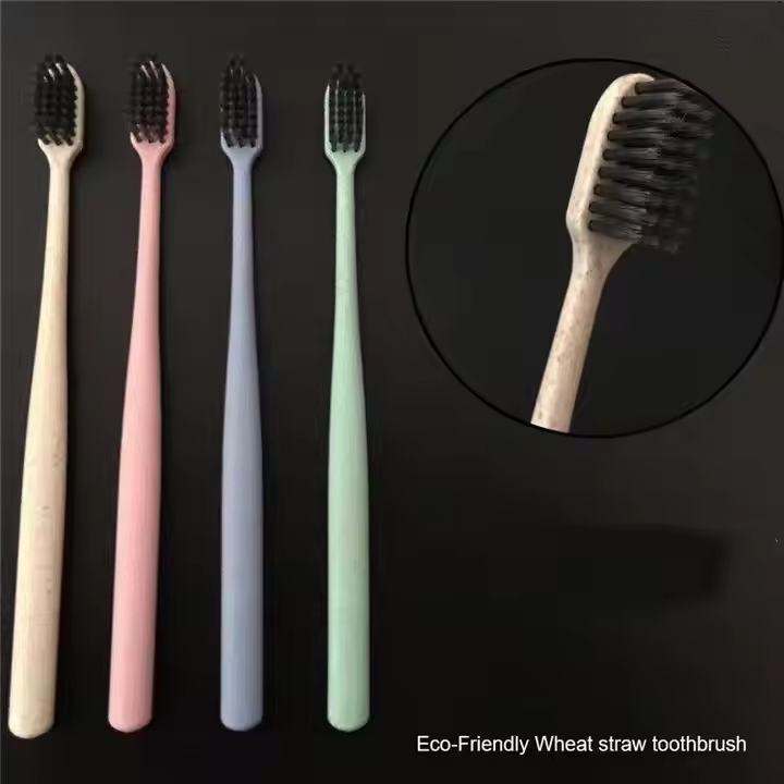 Eco-Friendly Wheat Straw Toothbrush Bamboo Charcoal Soft Hair Travel Toothbrush