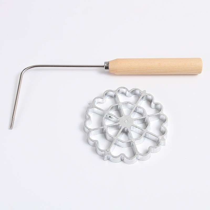 Aluminum Waffle Molds Handle Funnel Cake Ring Detachable Rosette Maker