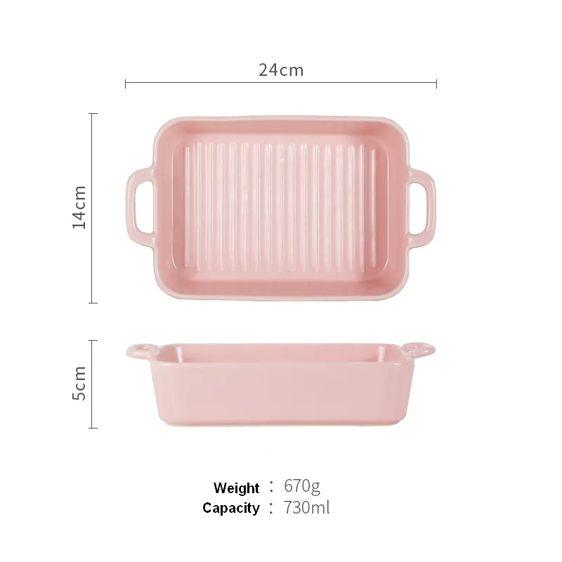 Best Quality Competitive Price Ceramic Baking Pates Durable Porcelain Deep Baking Tray Dessert Plates for Oven Microwave