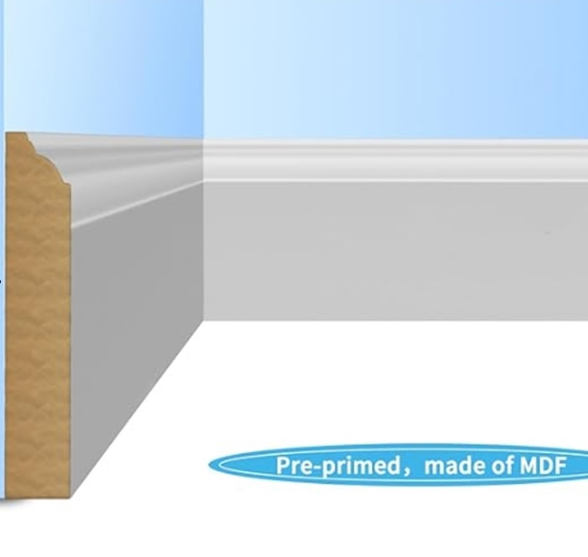 Factory-MDF Skirting Baseboard with Excellent Quality Wall Decor Building Material Accessories Interior Decoration Items Furniture Accessories