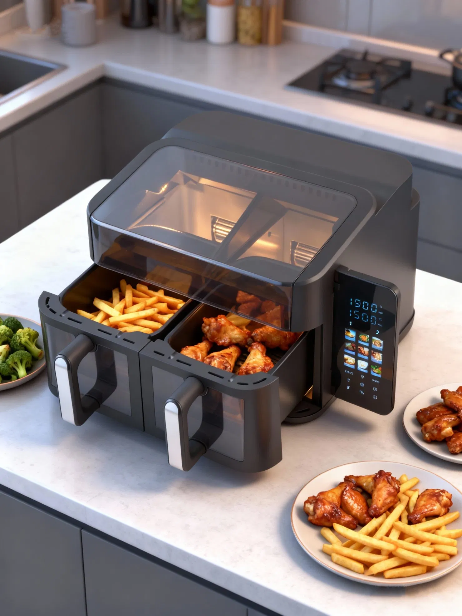270° Visible Window New Air Fryer 9L with Dual Stack Air Fryer