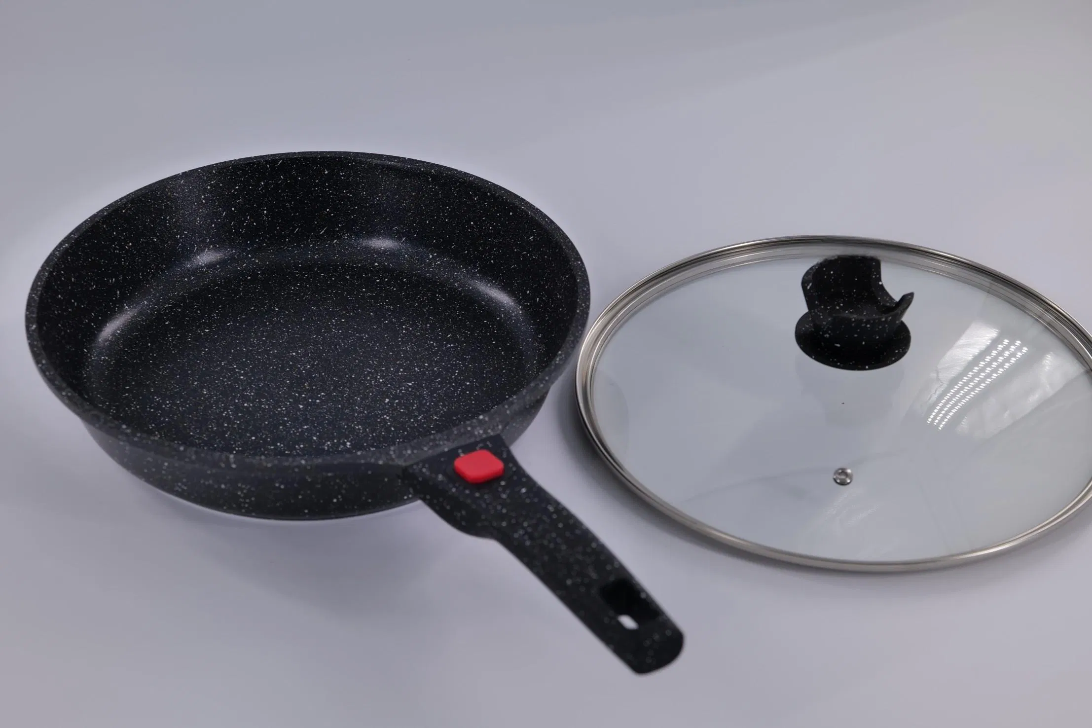 OEM Manufacturer Aluminum Alloy Kitchen Cookware Non-Stick Skillet Frying Pan with Lid