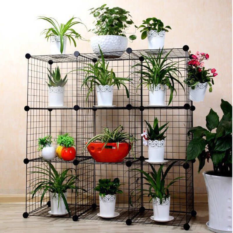 Simple Design Black Bathroom Storage Livingroom Display Shelf Rack