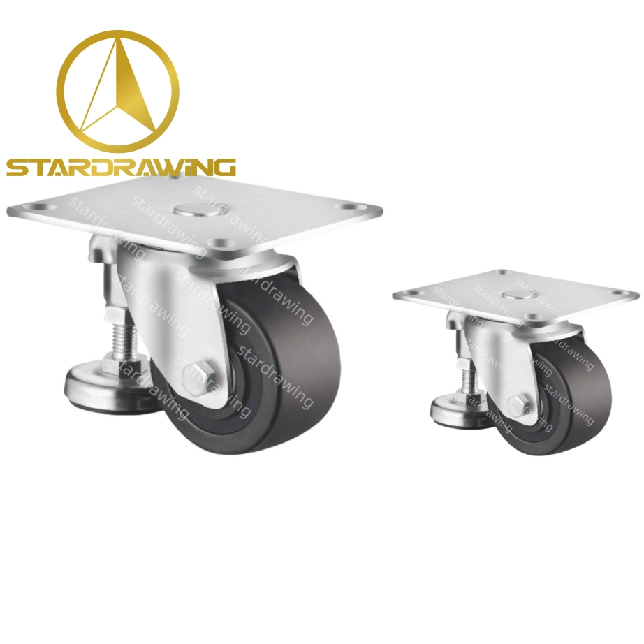 Stardrawing 65/75mm Retractable Leveling Wheels Casters with Leveling Feet