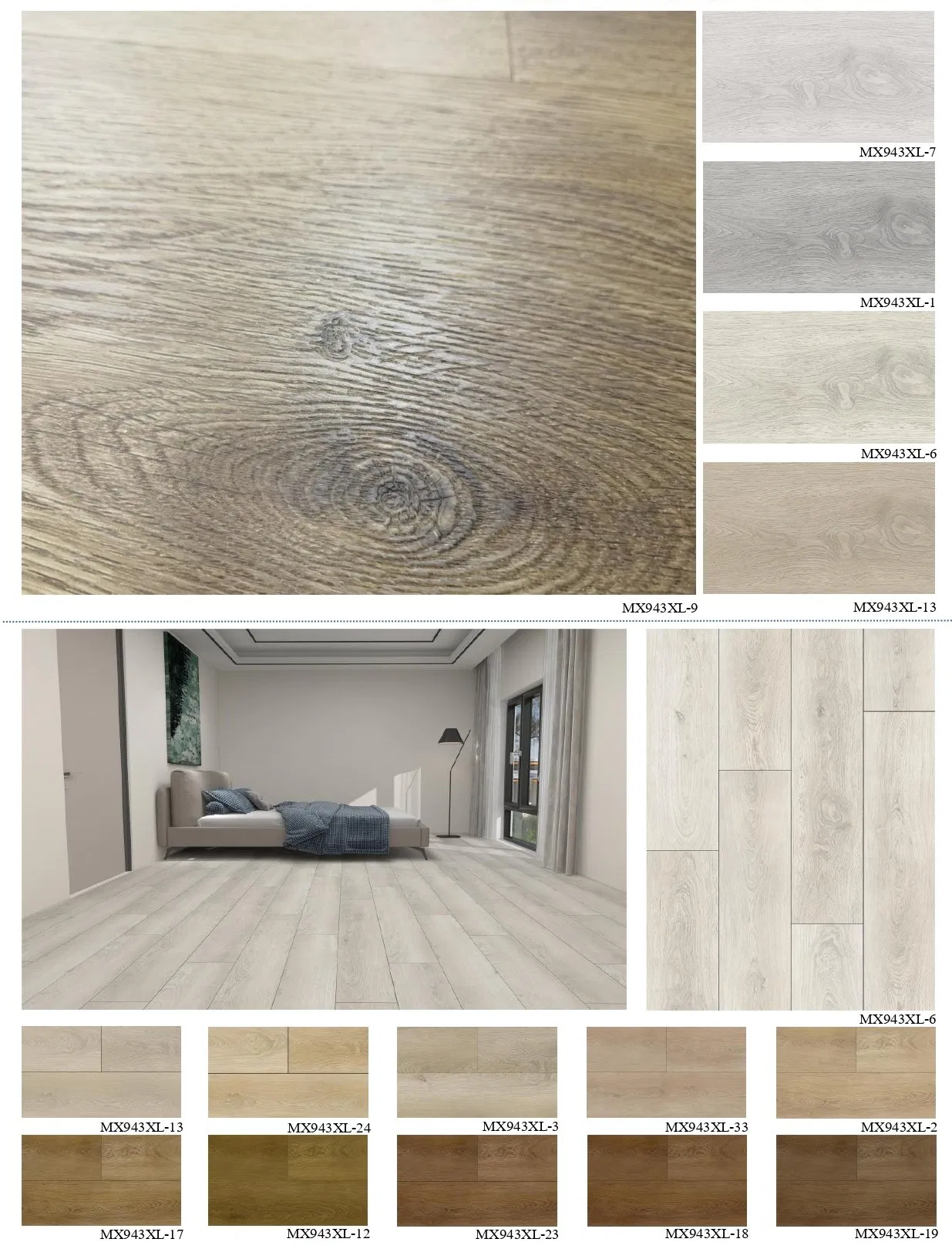 Engraved Interior Waterproof Seamless Click System Spc Flooring