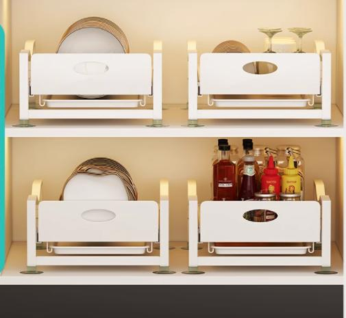 Factory Price Household Items Kitchen Stainless Steel Installation Free Pull-out Bowl Dish Plate Storage Cabinet Organizers Rack