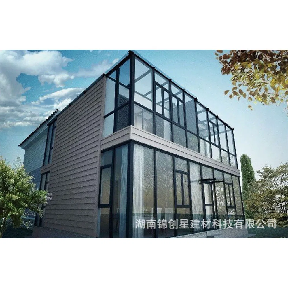 Modern Modularprefab Aluminumprofile Glass Sunroom Four-Season Solarium Environmentally Friendly Hollow Sun House Doors