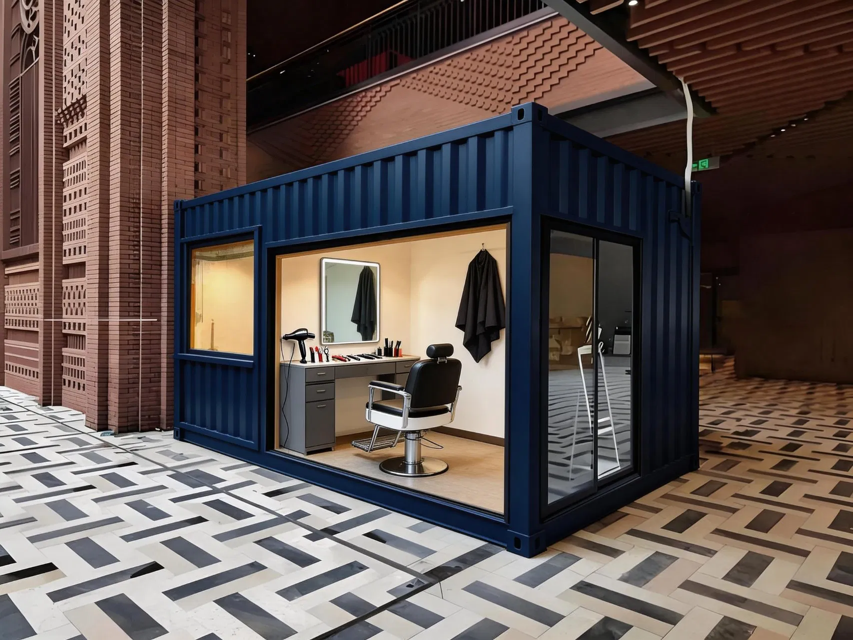 Prefabricated House Steel Structure Moveable Modular House for Street Barber Mobile Shop