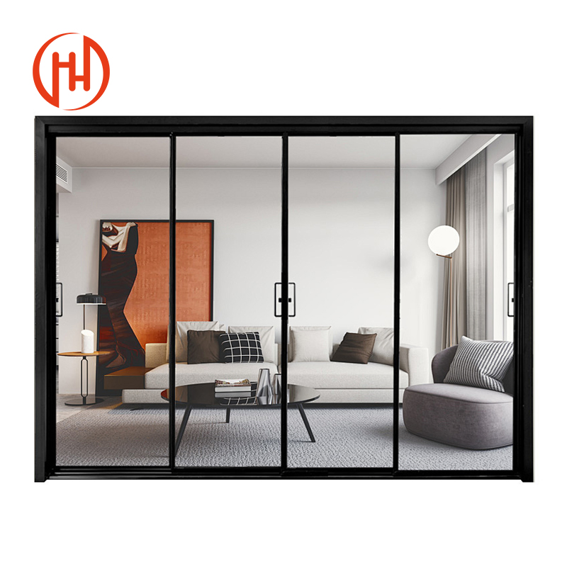 Thermal Break Slider Balcony House Aluminium Double Glass Sliding Doors