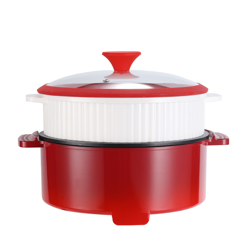 Electric Skillets 4L Multi Cooker Hot Pot Electric Pot with Steamer Plate