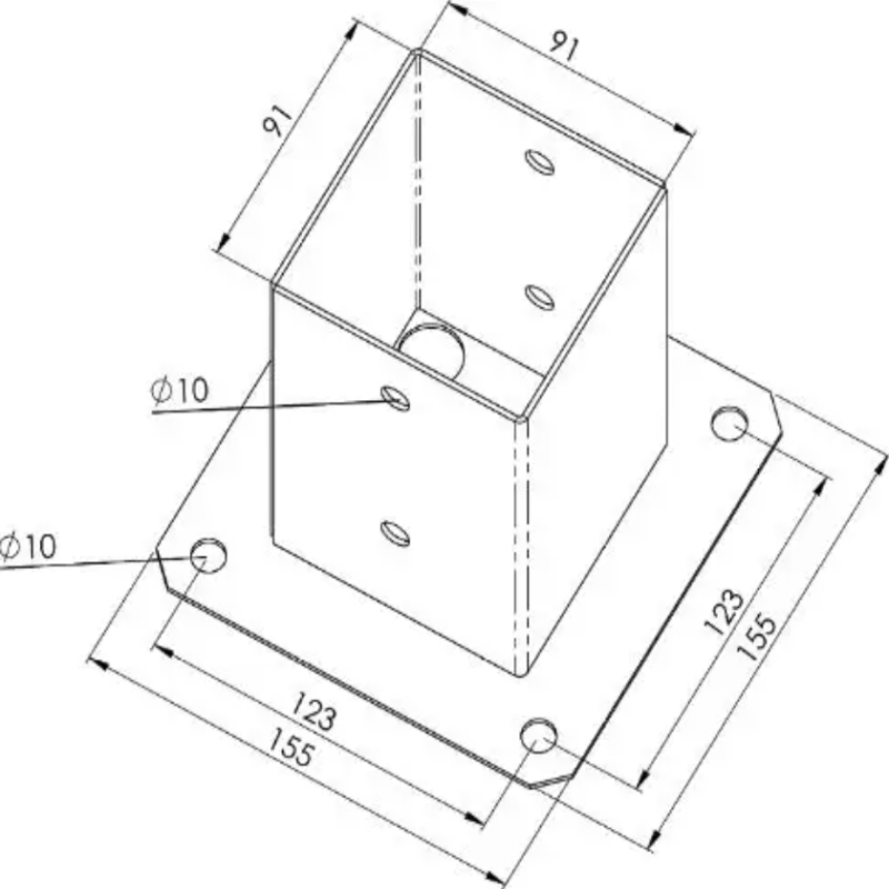 Metal Post Holder Wooden Deck Fence Base Support Low Price