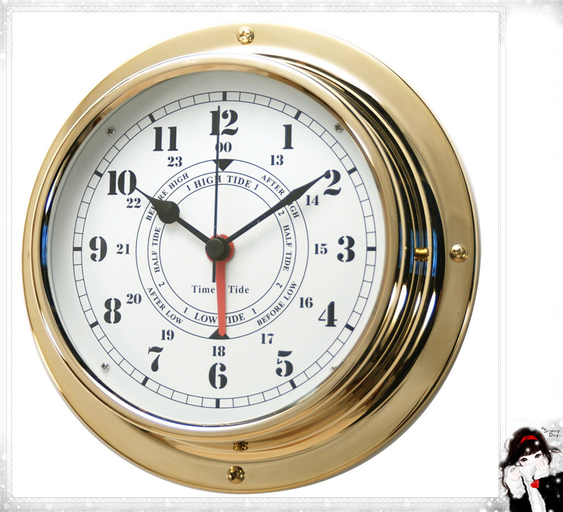 Dial 180mm Brass Case Marine Time & Tide Clock