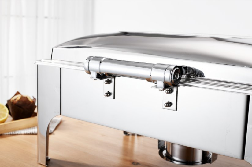 High Quality Catering Hydraulic Round Chafing Dish with Glass Lid
