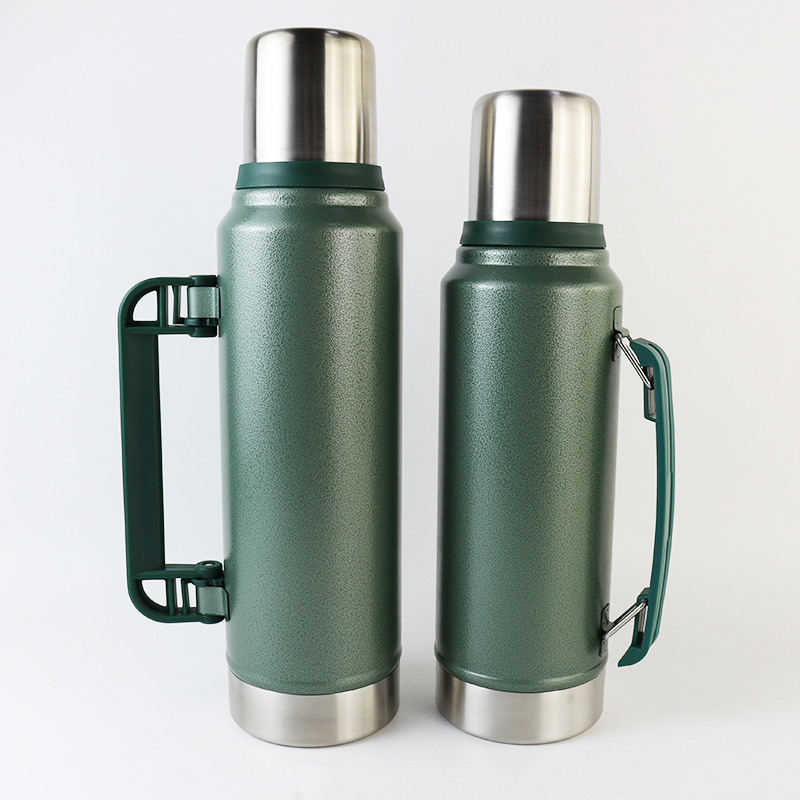 304 Stainless Steel Double-Layer Thermal Insulation Portable Water Kettle Large Capacity Outdoor Vehicle Travel Pots with Handle