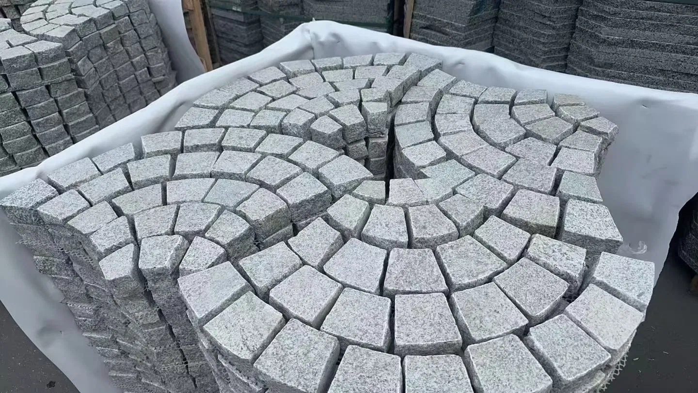 Natural split/flamed/bush-hammered/sandblasted/brushed Light Grey Granite Paver for garden/outdoor/outside landscape/floor/wall/pool tiles/slab