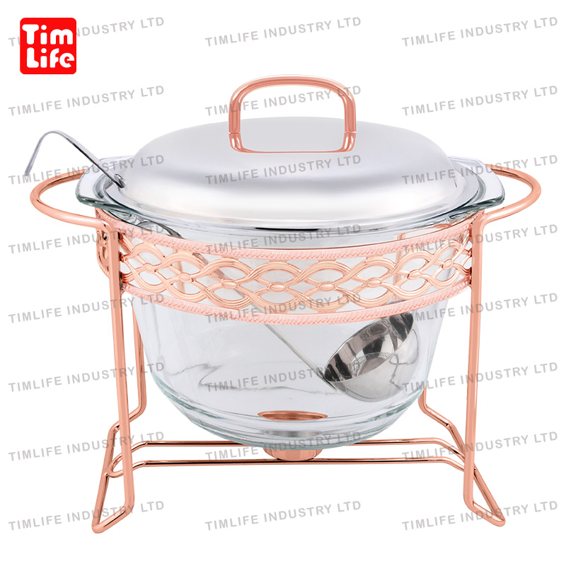 Buffet Chafing Dish Food Warmer Serving Oval Dish Glass Tray