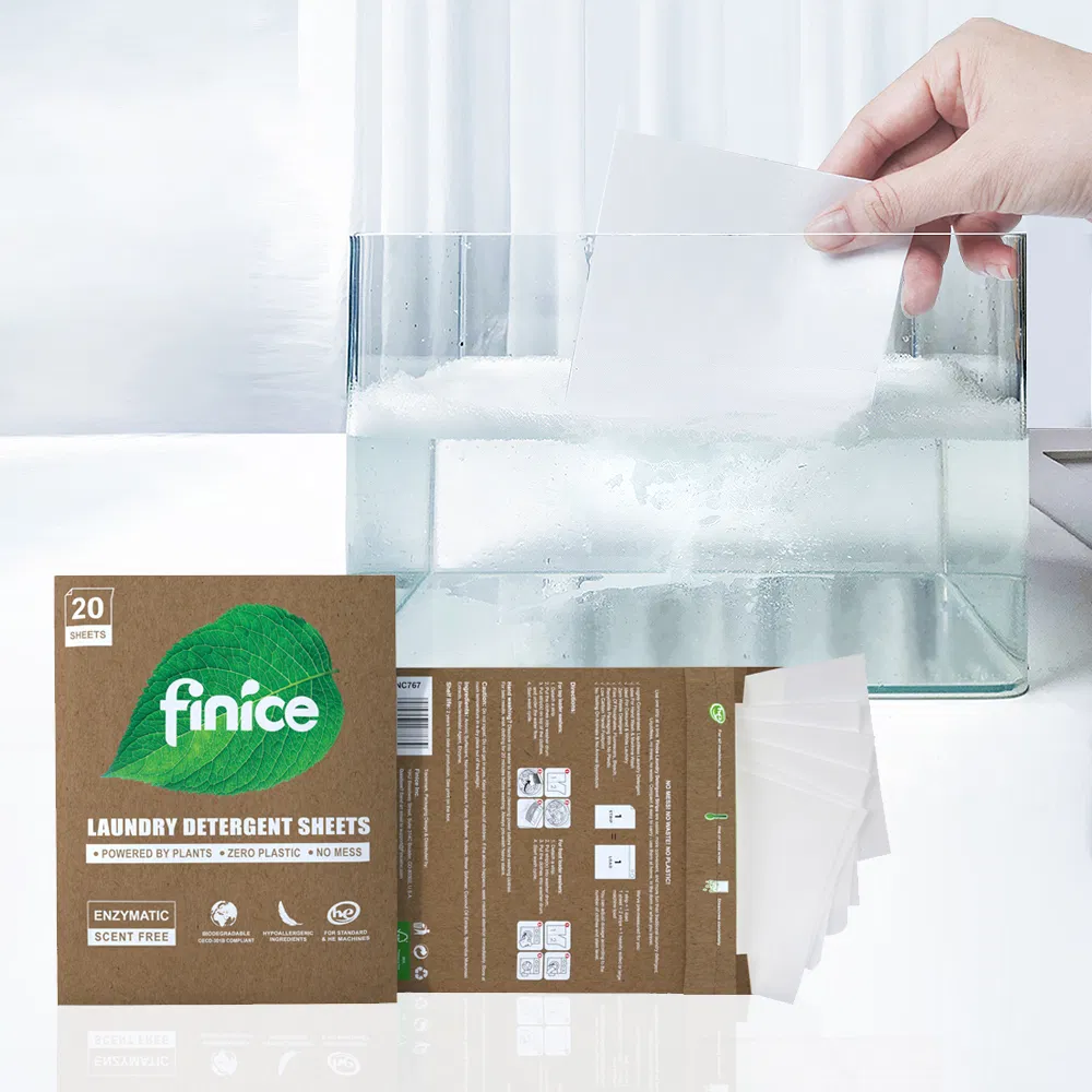 Fnc768 Finice Eco Friendly Laundry Detergent Strips Paper Laundry Detergent Sheets