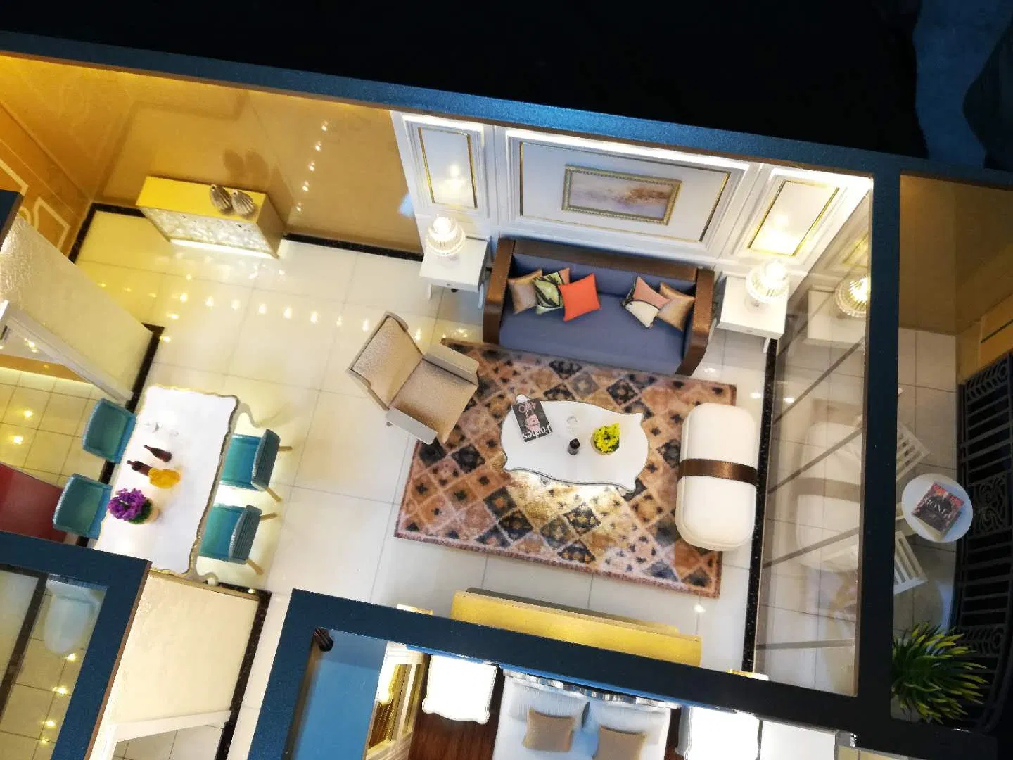 Modern 3D High-End Exquisite Indoor Miniature Scale Model with Lighting