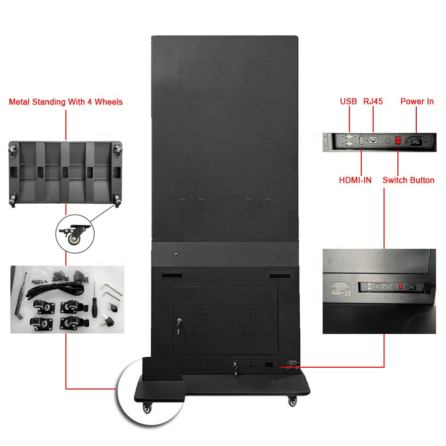 Hot Selling 43 Inch Indoor Multi-Media LCD Touch Screen Digital Signage Kiosk Advertising Display