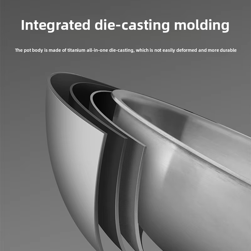 Non Stick Pure Titanium Wok Large Round Bottom Chinese Stir-Fry Pans