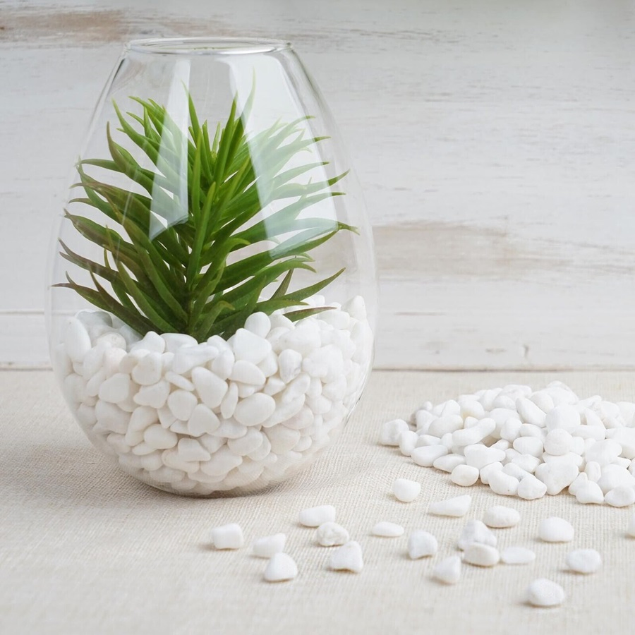 White Pebbles for Plants Garden Vases White Rocks Gravel Decorative Stone