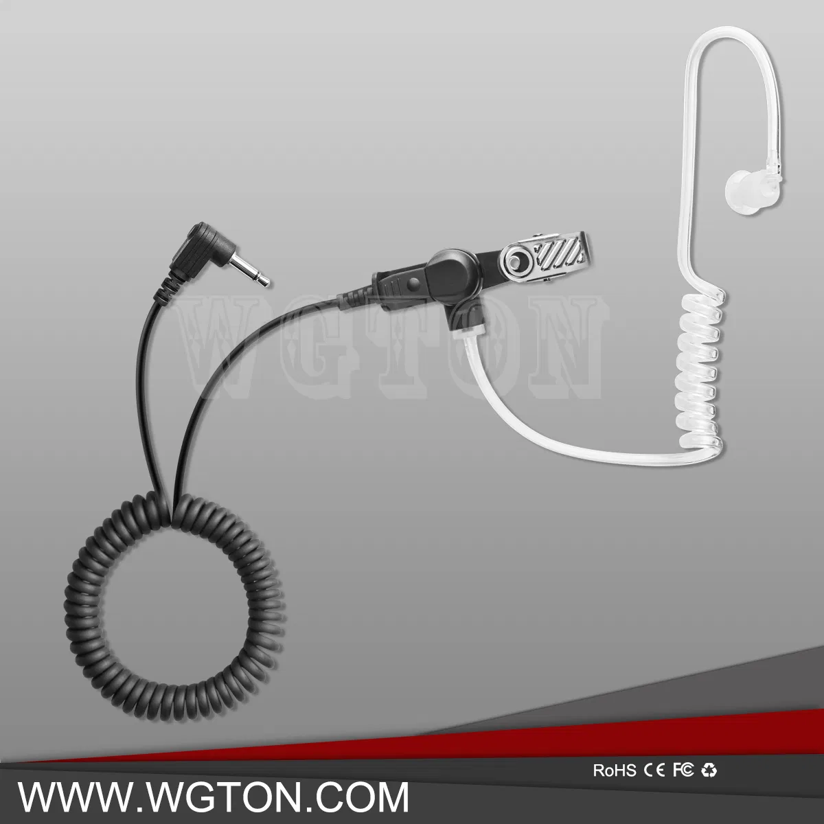 Clear Tube Only Listen Ear Hook Air Tube Earpiece Bone Conduction Headset with 3.5mm Jack