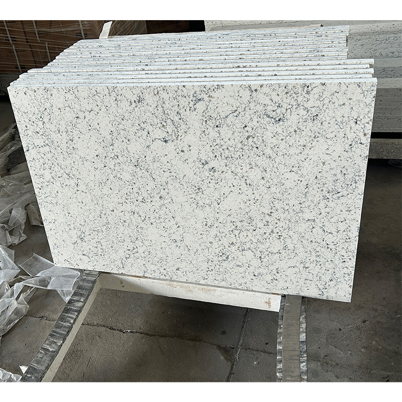 Manmade Stone Artificial Marble Engineered Stone White Quartz Countertop for Hotel/Villa Decorations Price