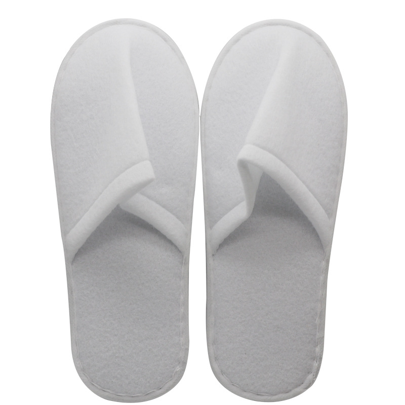 China Factory Brush Fabric White Luxury Hotel Slippers with Custom Logo