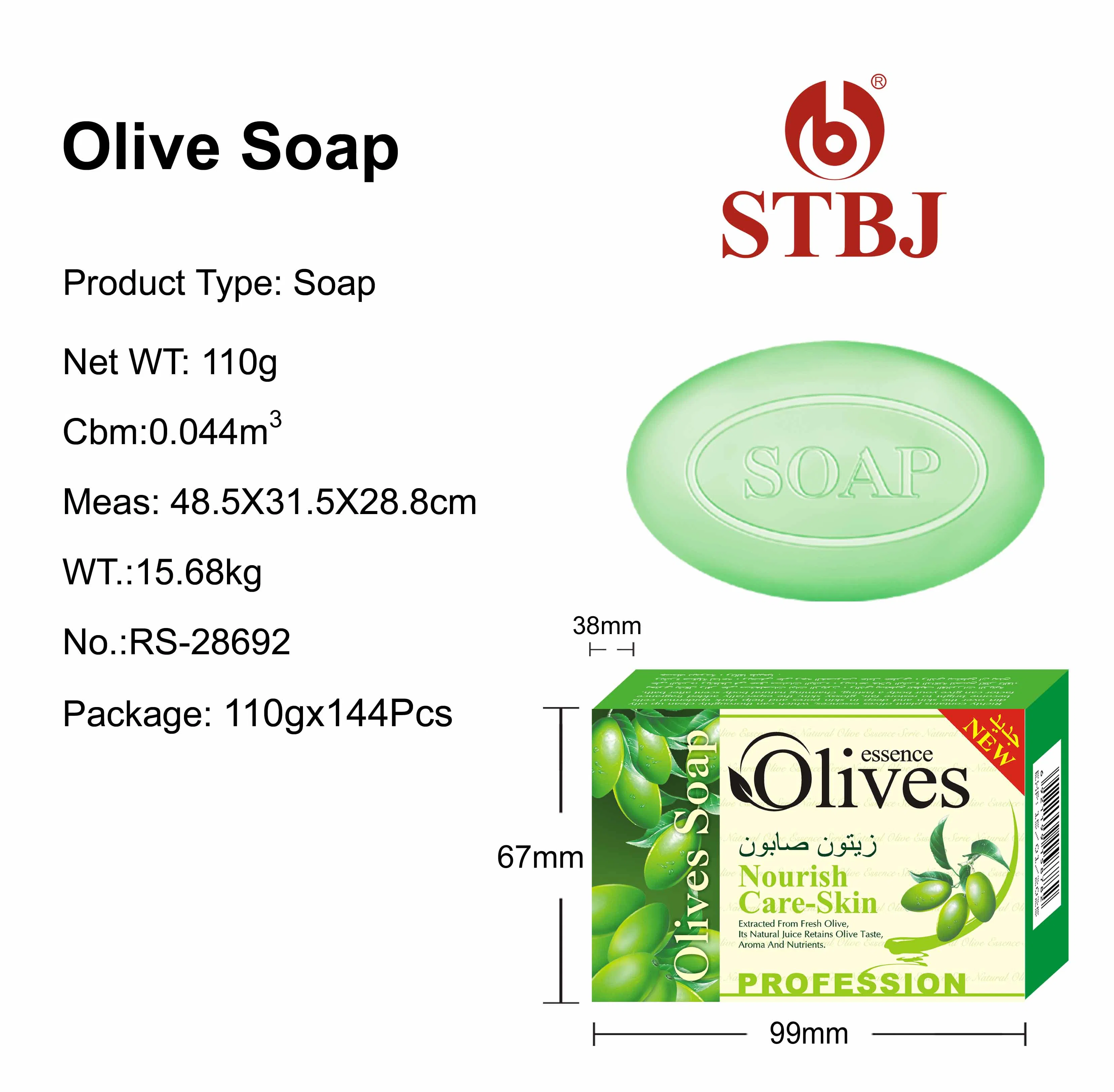 Roushun 110g Handmade Vegan Olive Soap for Deep Cleaning Exfoliating Whitening Skin Care with Olive Ingredients for Adults