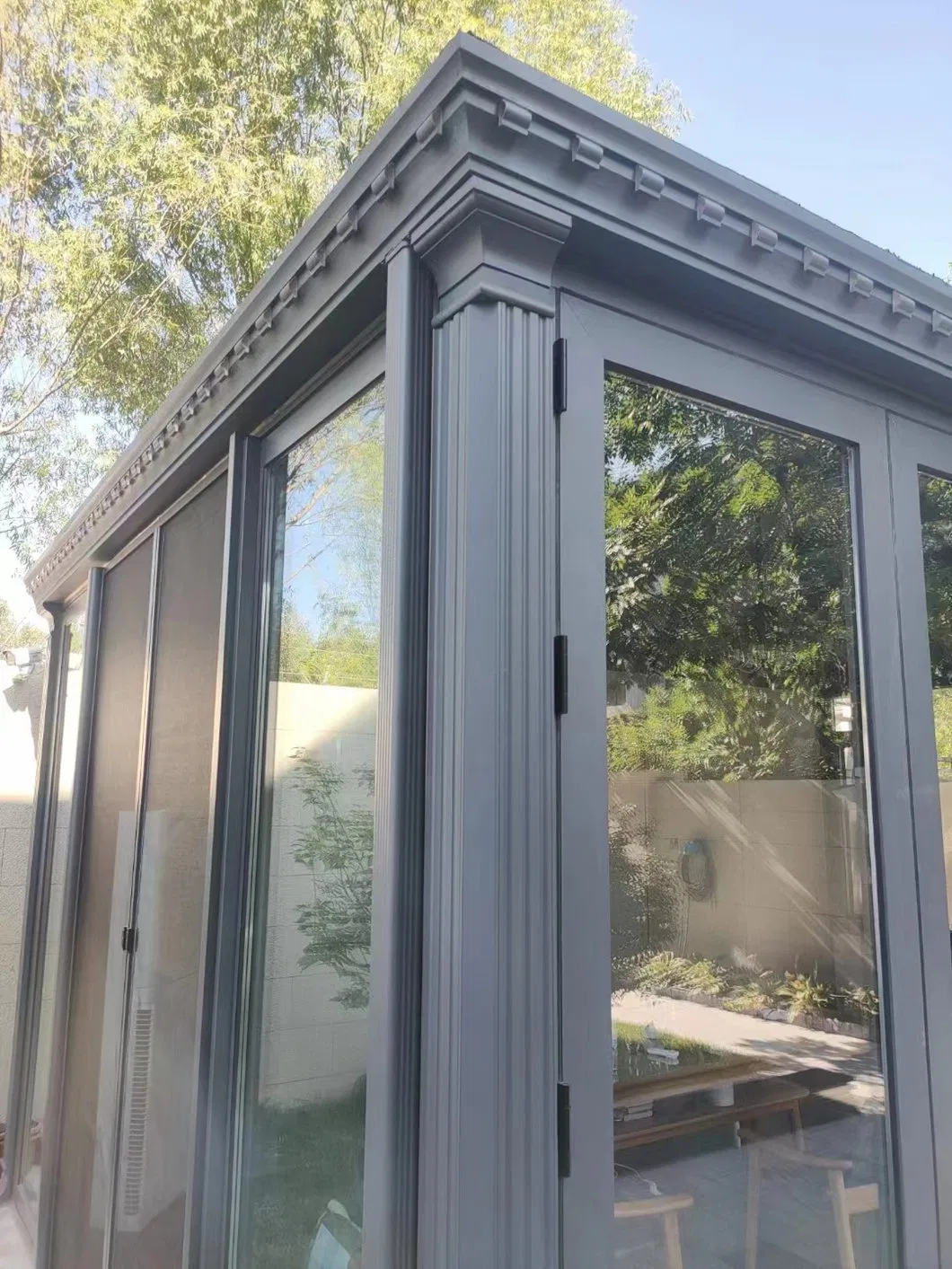 Baiyiyuan Sunroom Modern Aluminum Glass Door Garden Sunroom Porch Enclosures Backyard Conservatory