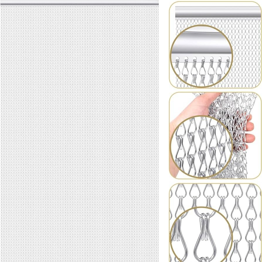 Flexible Strong Decorative Aluminium Chain Fly Screen for Door & Room Divider