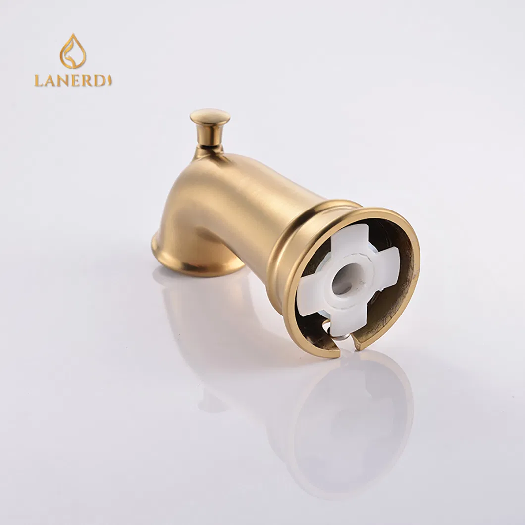 Квадратный излив для ванны золотой, бесконтактный