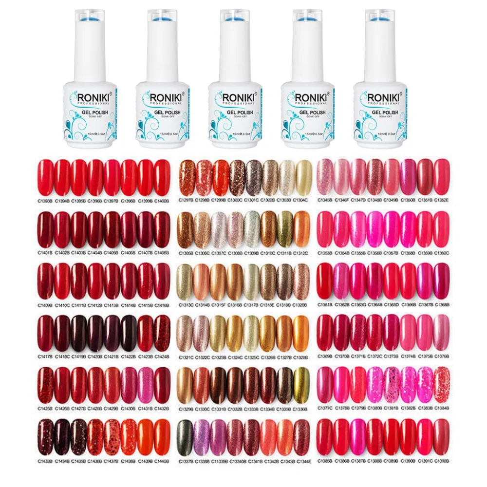 Popular Colors Vegan Pure Colour UV Gel Nail Polish Supplies 15ml Glass Bottle Gel Polish