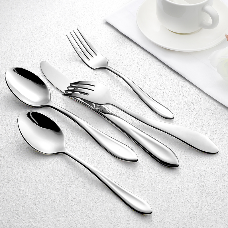 Korean Luxury Artistic Food Safe 18/8 Stainless Steel Cutlery Set for Business Gift
