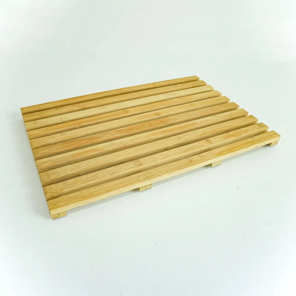 Sturdy and Nonslip Bamboo Bathroom Mat Wooden Floor Rug for Luxury Shower