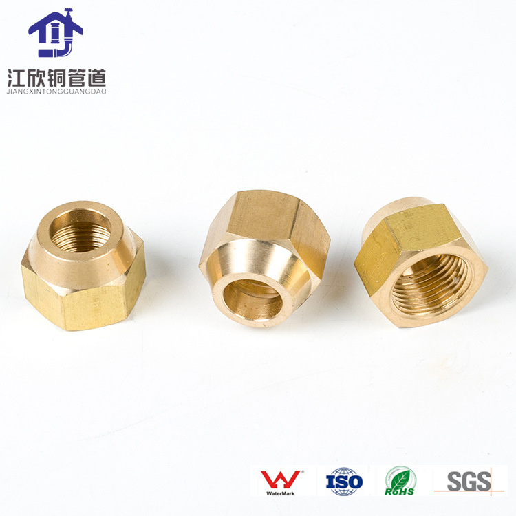 Refrigeration Brass Nut Air Conditioner Pipe Parts Brass Connection