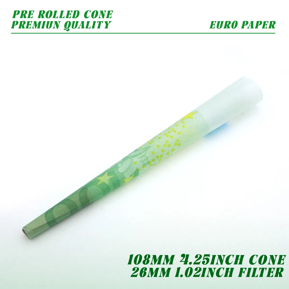 Euro Rolling Paper Herb Smoking Accessories Pre-Rolled Cone 50 PCS Per Jar